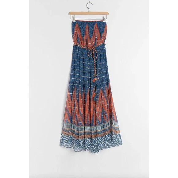 NWT Anthropologie Strapless Verb Pallavi Singhee Nora Boho Dress‎ Maxi Dress - Picture 5 of 16